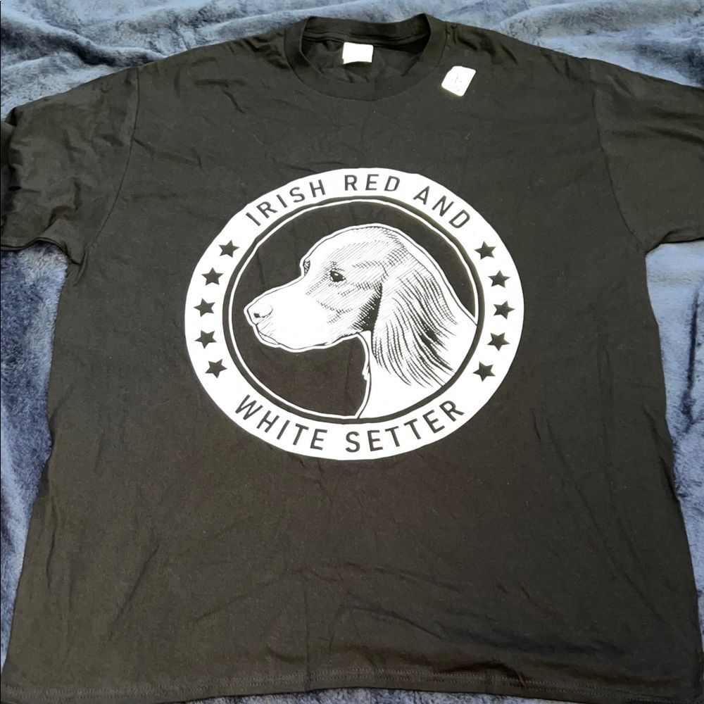 Irish Red and White Setter Dog Breed Lover Graphic T-Shirt (Men’s XL)
